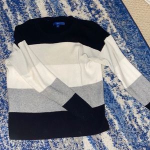 black, white, and gray stripes, so comfy